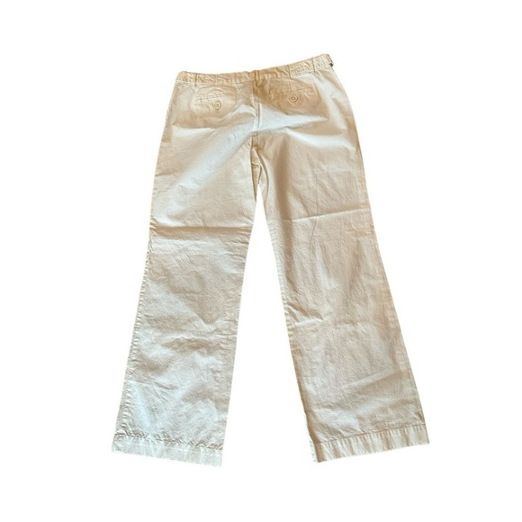 Old Navy Low Waist Ankle Pant Women's Size 12 White Straight Leg Mid Rise Cotton - Picture 2 of 7